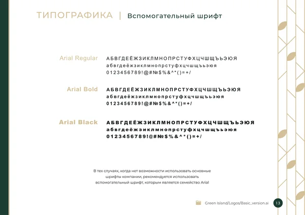 Брендбук для бренда Green Island · 15
